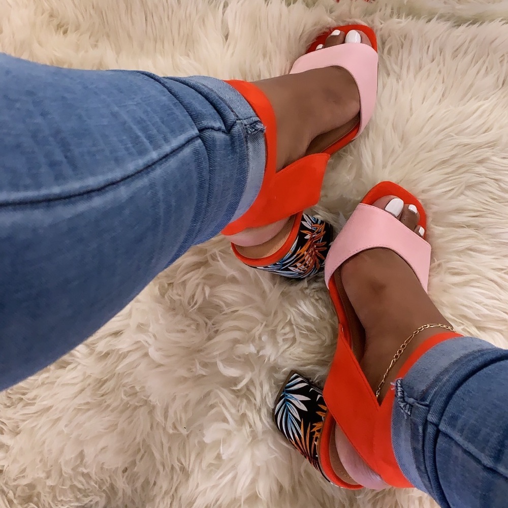 !! SIZE 6 !!  “Tropical Paradise” Block Heels - Picture 2 of 6